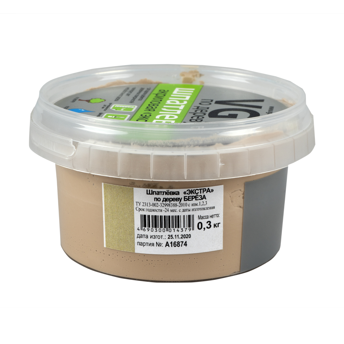 Шпатлевка по дереву "экстра" береза 0,3 кг (6) "вгт"