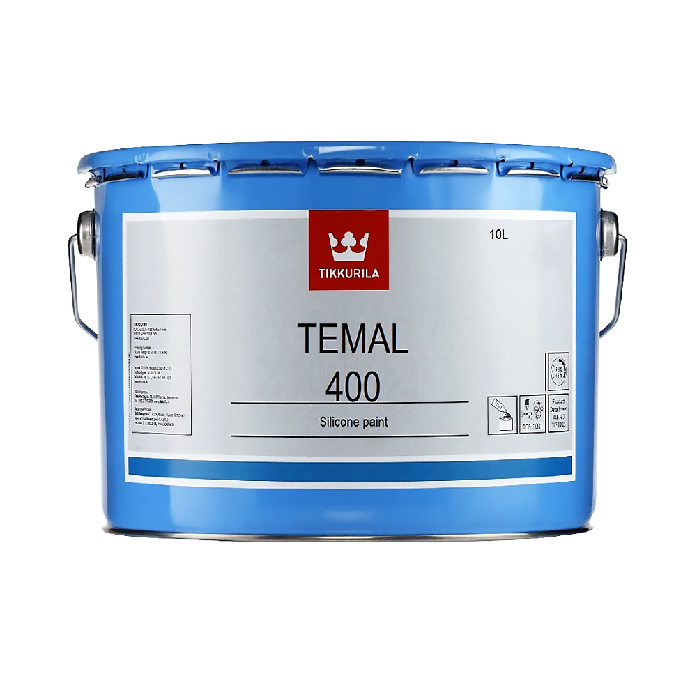 Краска силиконовая "темал" 400 черная 10 л (1/44) "тиккурила"