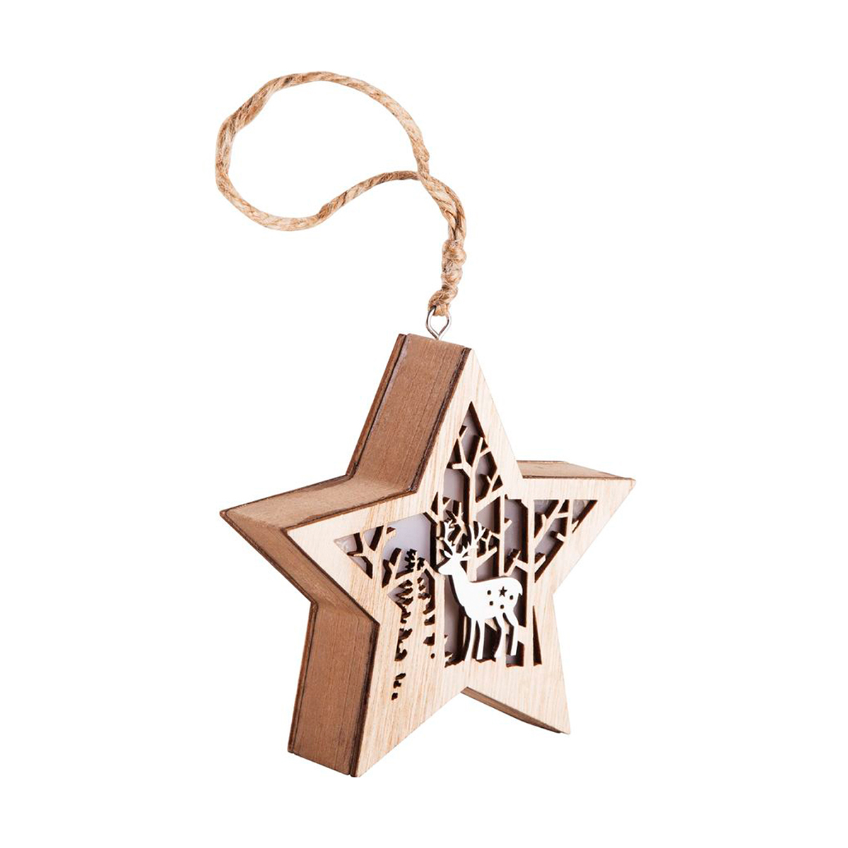 Фигурка светодиод. "звездочка" 24*13*3,6 см дерев. (1/128) "neon-night" 504-022