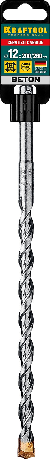 KRAFTOOL Cerazit Carbide, 12 х 260 мм, SDS-plus бур (29320-260-12)