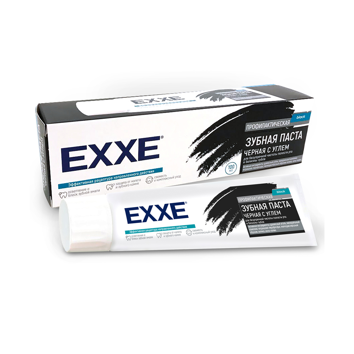Зубная паста "черная с углем" 100 мл (1/27) "exxe"