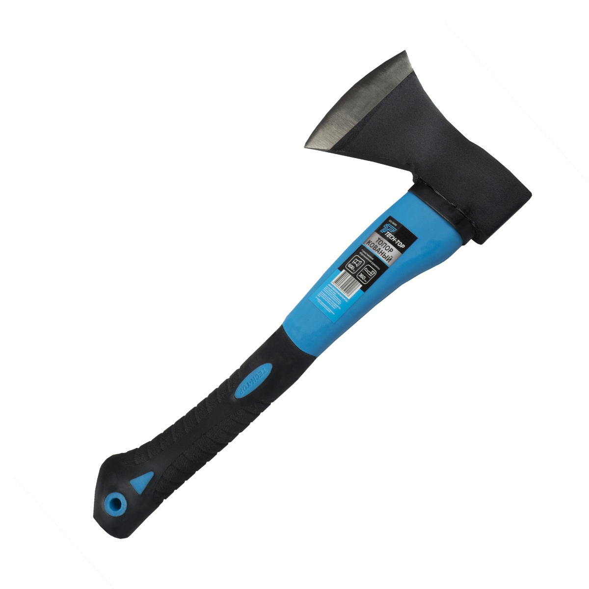 Топор кованый пласт. обрезин. ручка  600 г (1/6/24) "tech-top"  122-0600