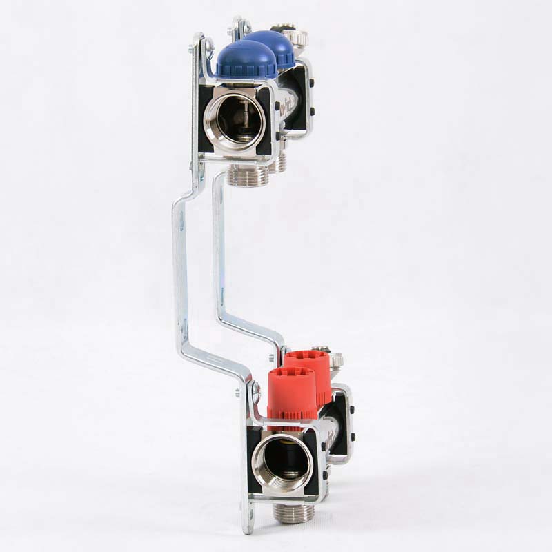 Колл. группа UNI-FITT 1"x3/4" ЕК 2 выхода с регулировочными и термостатическими вентилями