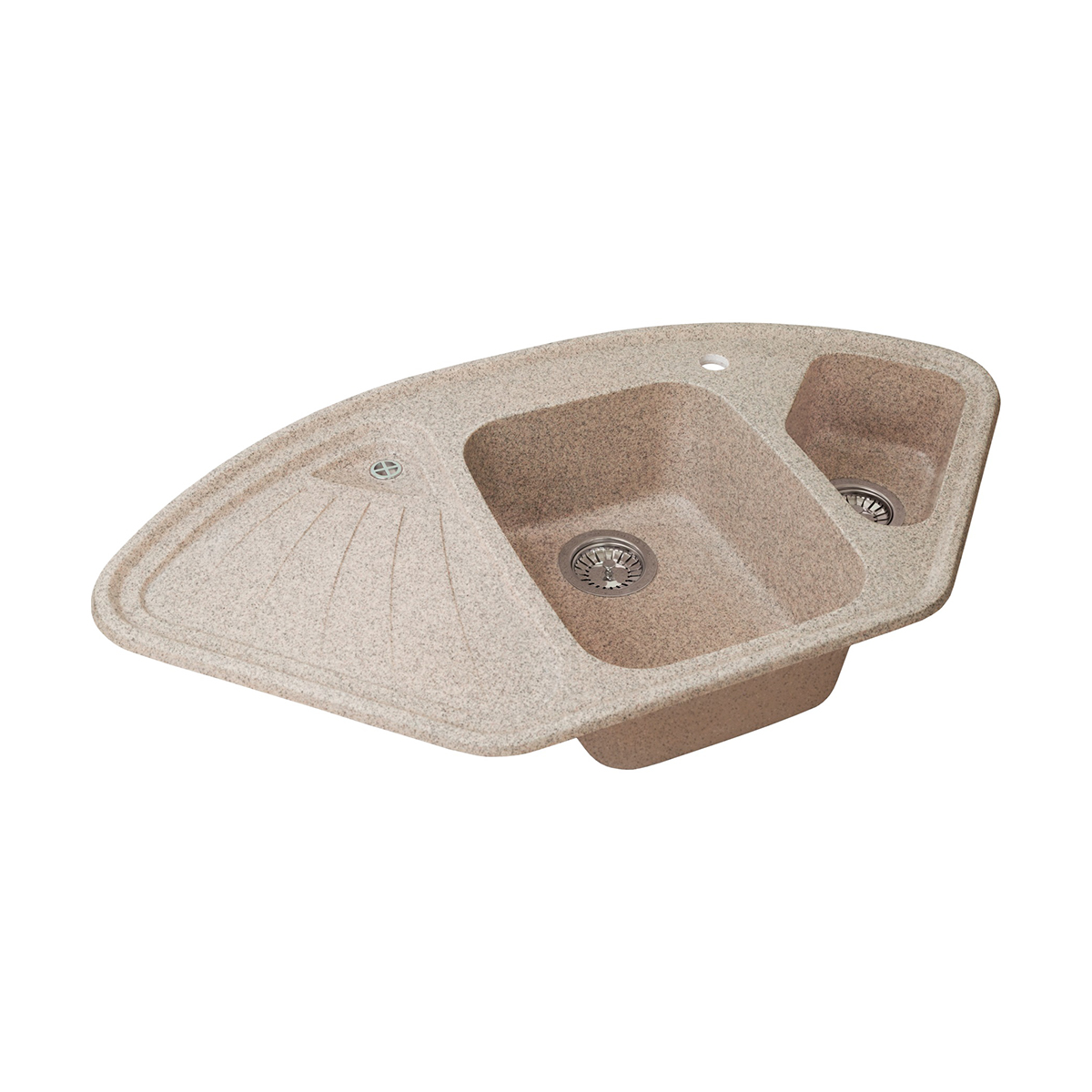 Мойка для кухни врезная искуств. камень gs-14k-302 угловая двойная 1040*570 мм песочная "granstones"