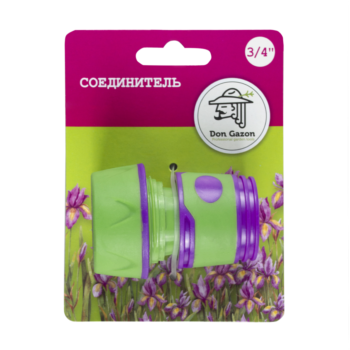 Соединитель для шлангов 3/4" пласт. с резин. покрытием (20/200) "don gazon" 096-5819