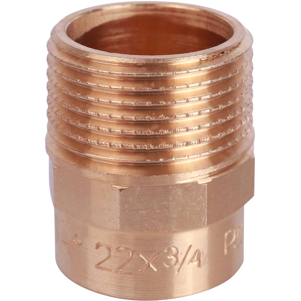 Муфта 22х3/4" переходная (НР) под пайку с наружной резьбой SANHA бронзовая 142432234