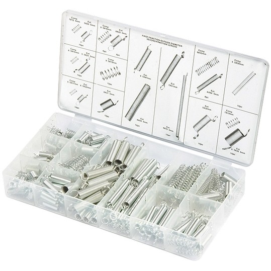 Набор пружин 5.5 х 17.5.5 х 35, 6.5 х 10.7 х 12.5, 7 х 19, 9 х 35, 9.5 х 16, 9.5 х 19 мм, 200 предметов Сибртех (47602)