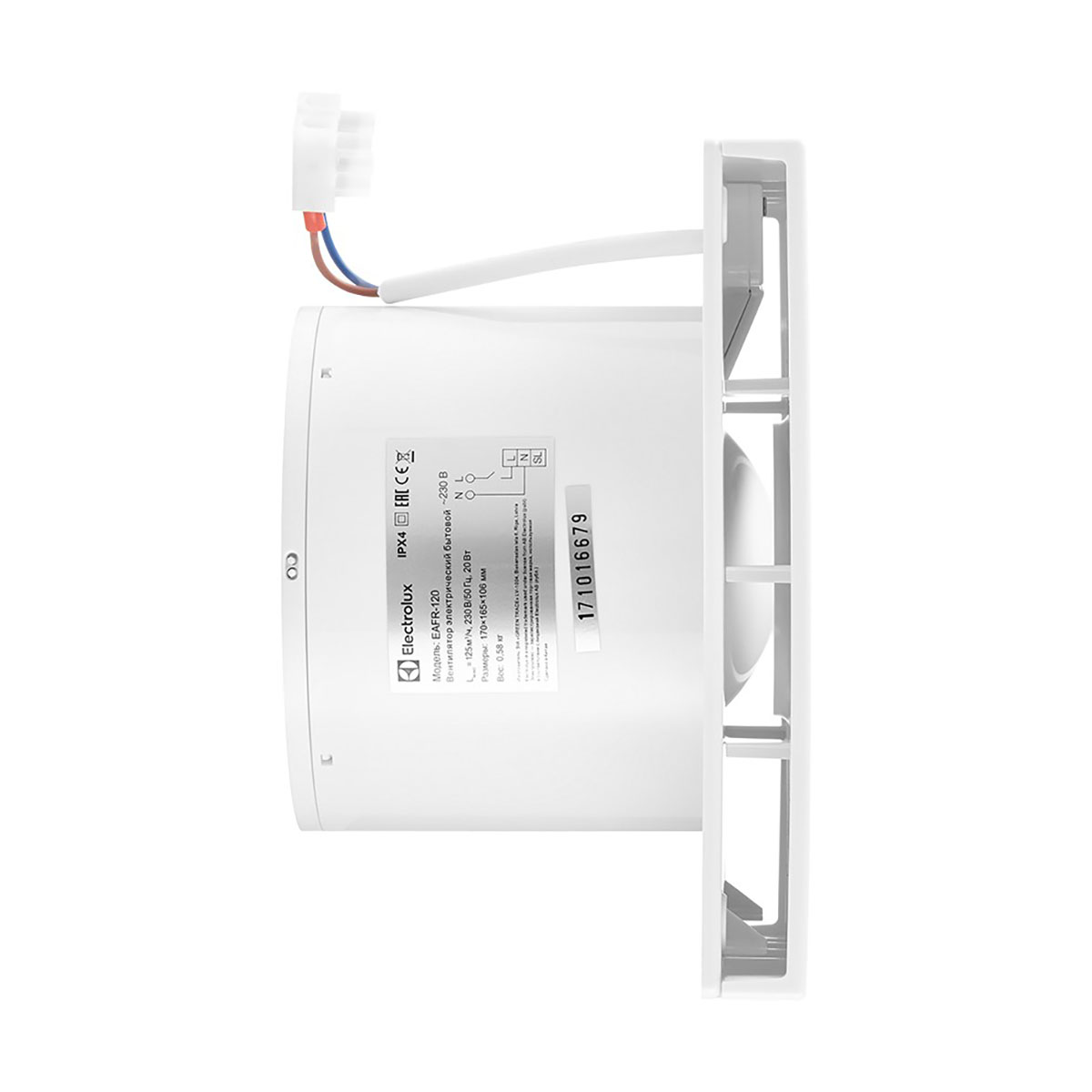 Вентилятор "rainbow" eafr-100 осевой вытяжной d 100 (1/20) "electrolux"