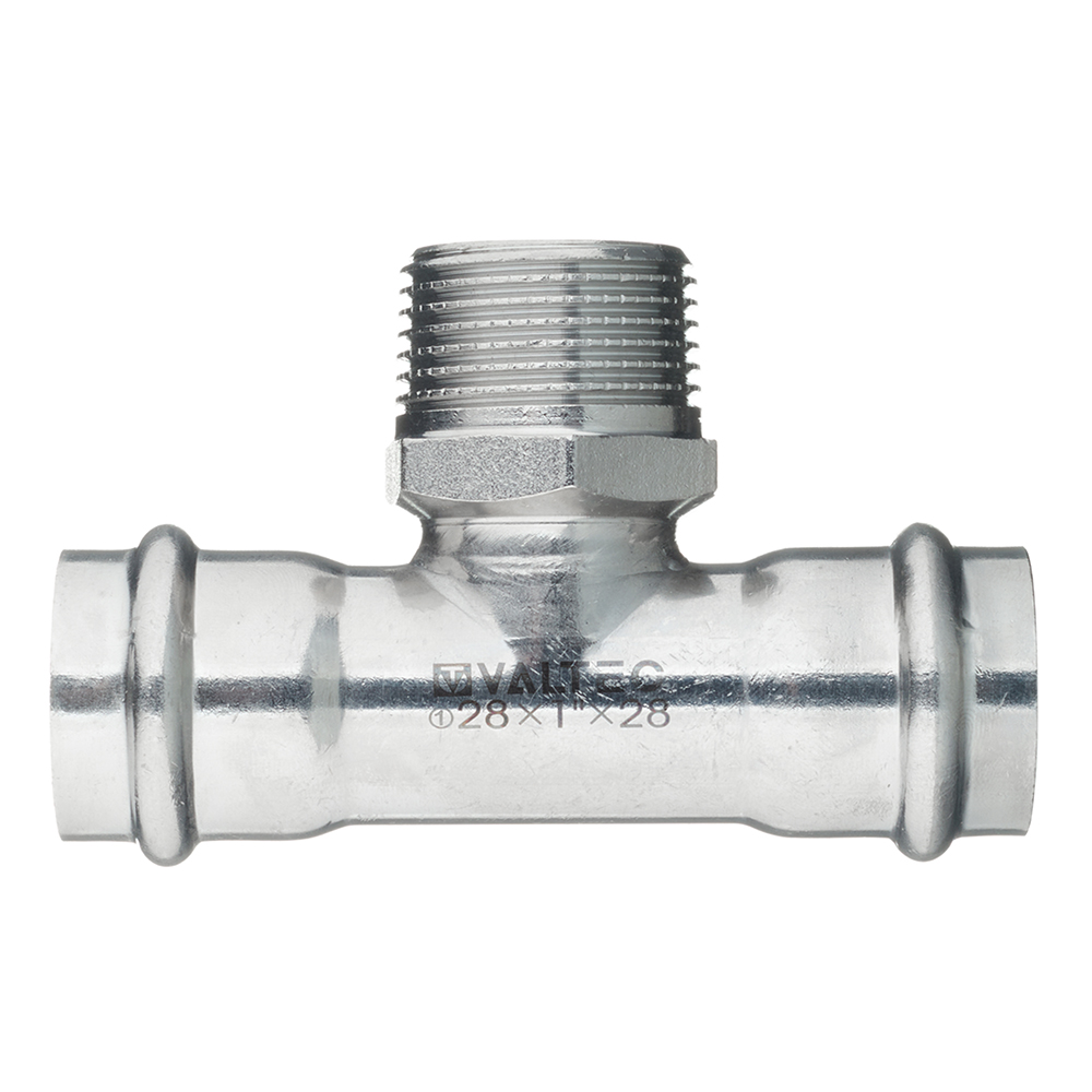 Тройник Н-пресс 28 x 1" x 28 нержавеющая сталь VALTEC