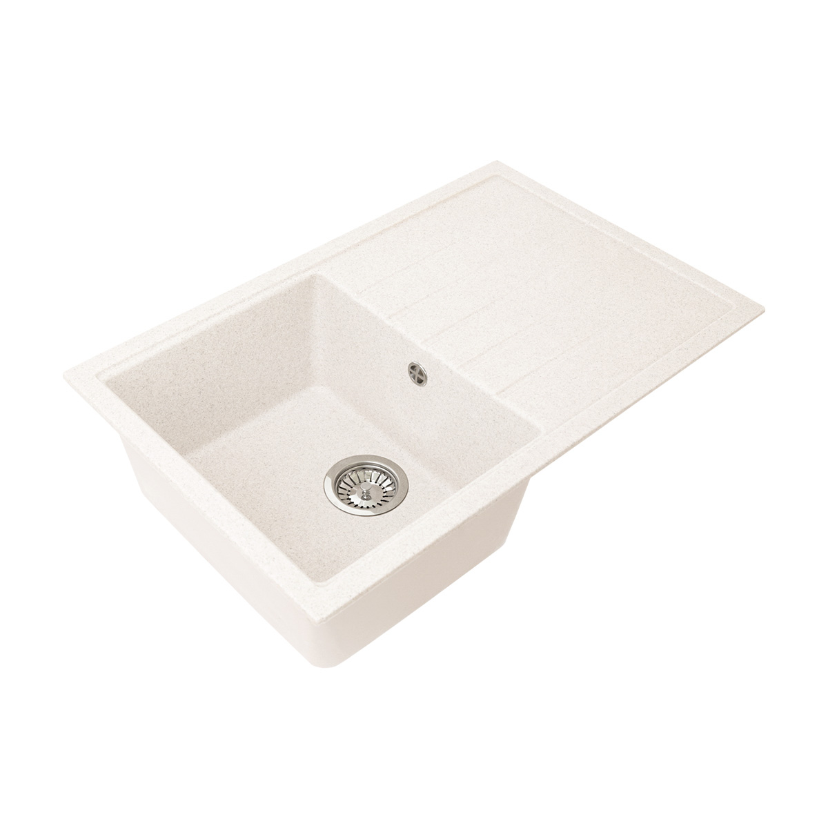 Мойка для кухни врезная искуств. камень gs-76-331 с крылом 760*500 мм белая "granstones"