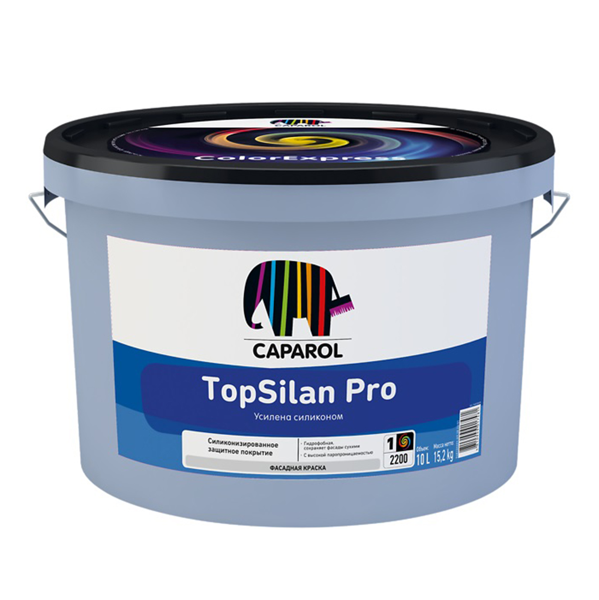 Краска фасадная "topsilan pro" база 1 (белая) 10 л (1) "caparol"