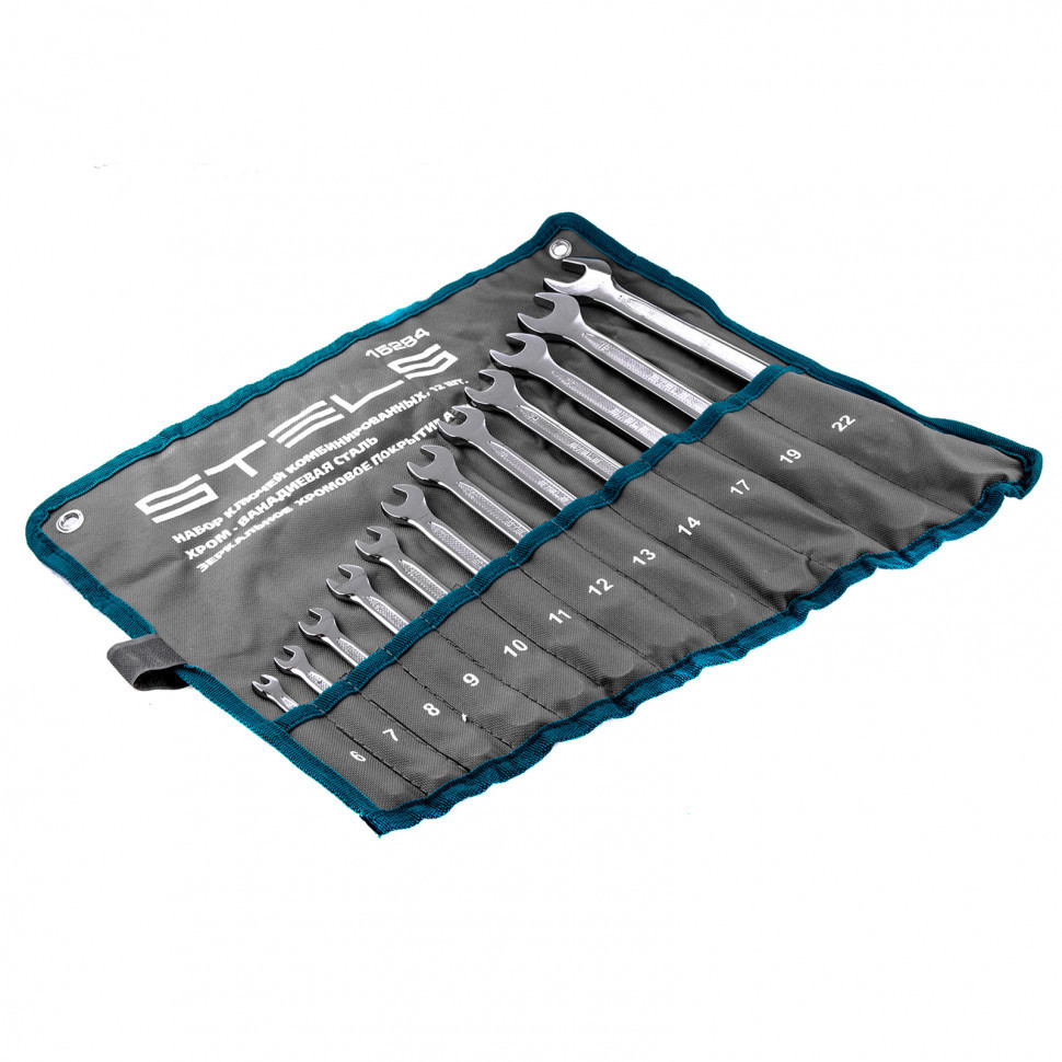 Набор ключей комбинированных 12 шт, 6-22 мм, антислип Stels (15284)