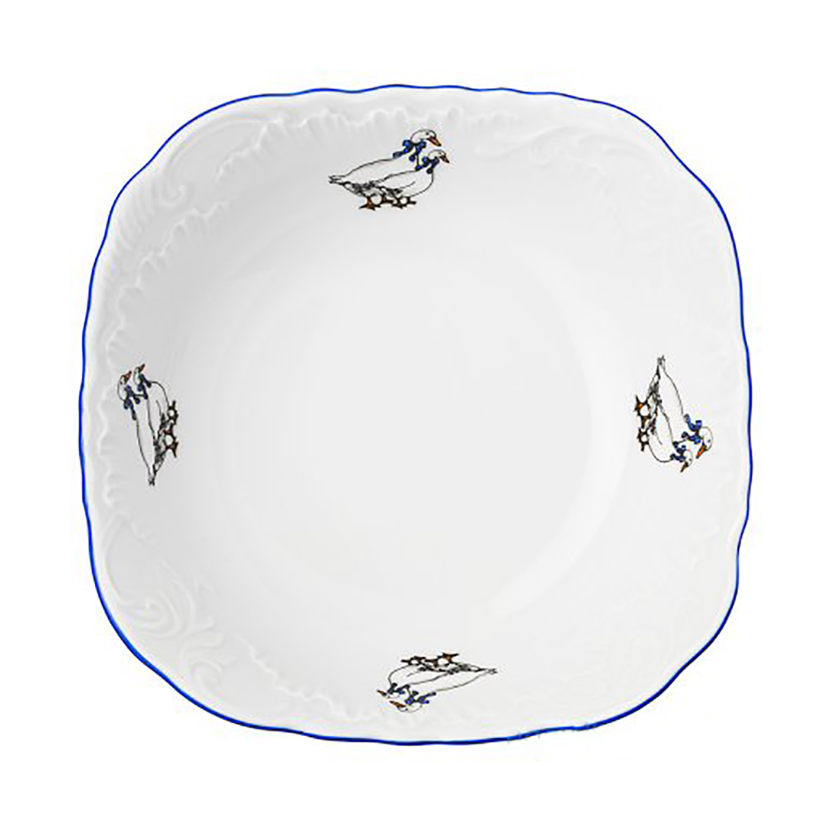 Салатник "rococo" гуси 17*17 см (1/6/36) "cmielow" omd666-рококо-18