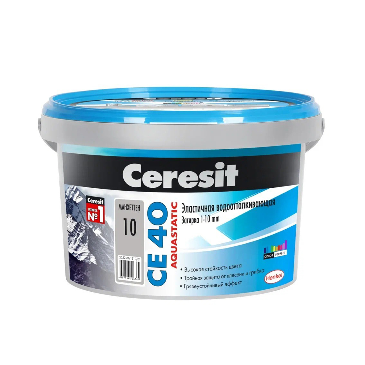 Затирка  №10 aquastatic  се 40  манхеттен ведро 2 кг (1/12) "ceresit"