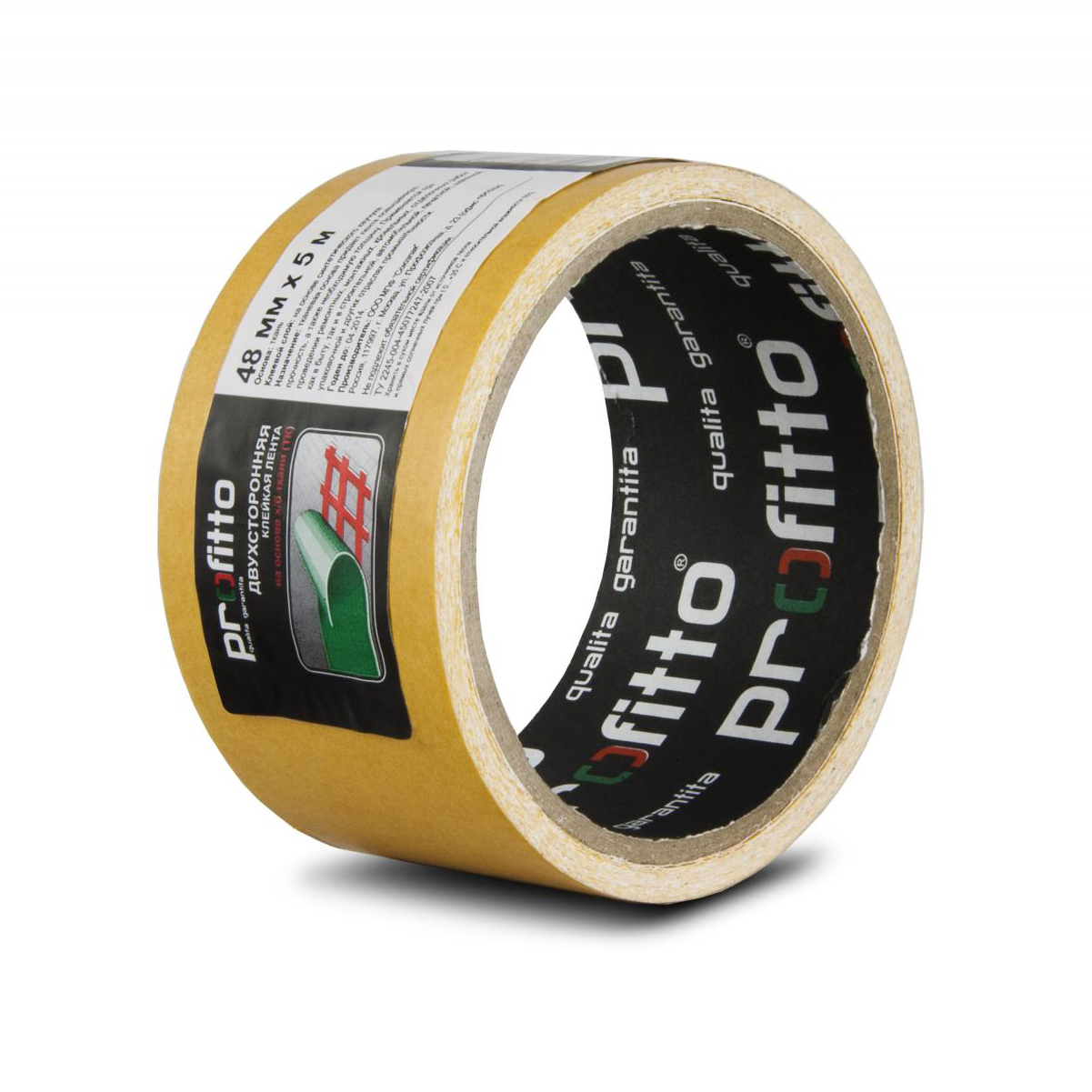 Скотч двусторонний 38 мм х 10 м (6/48) "profitto"