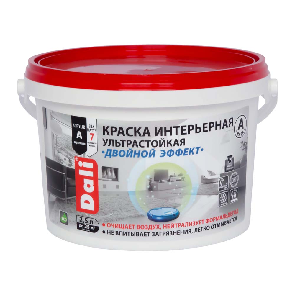Краска "dali" интерьерная "двойной эффект" база a  2,5 л (1) "рогнеда"