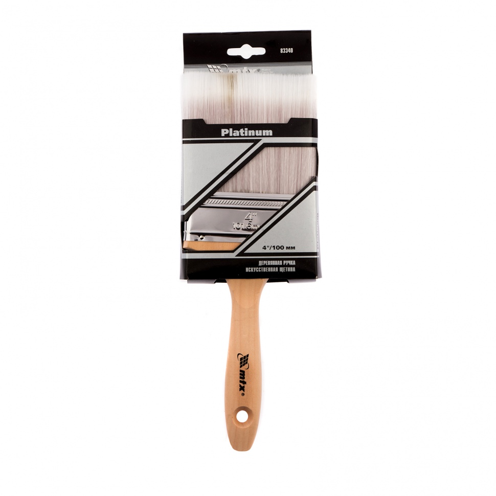 Кисть плоская Platinum 4", искусственная щетина, деревянная ручка MTX (83340)