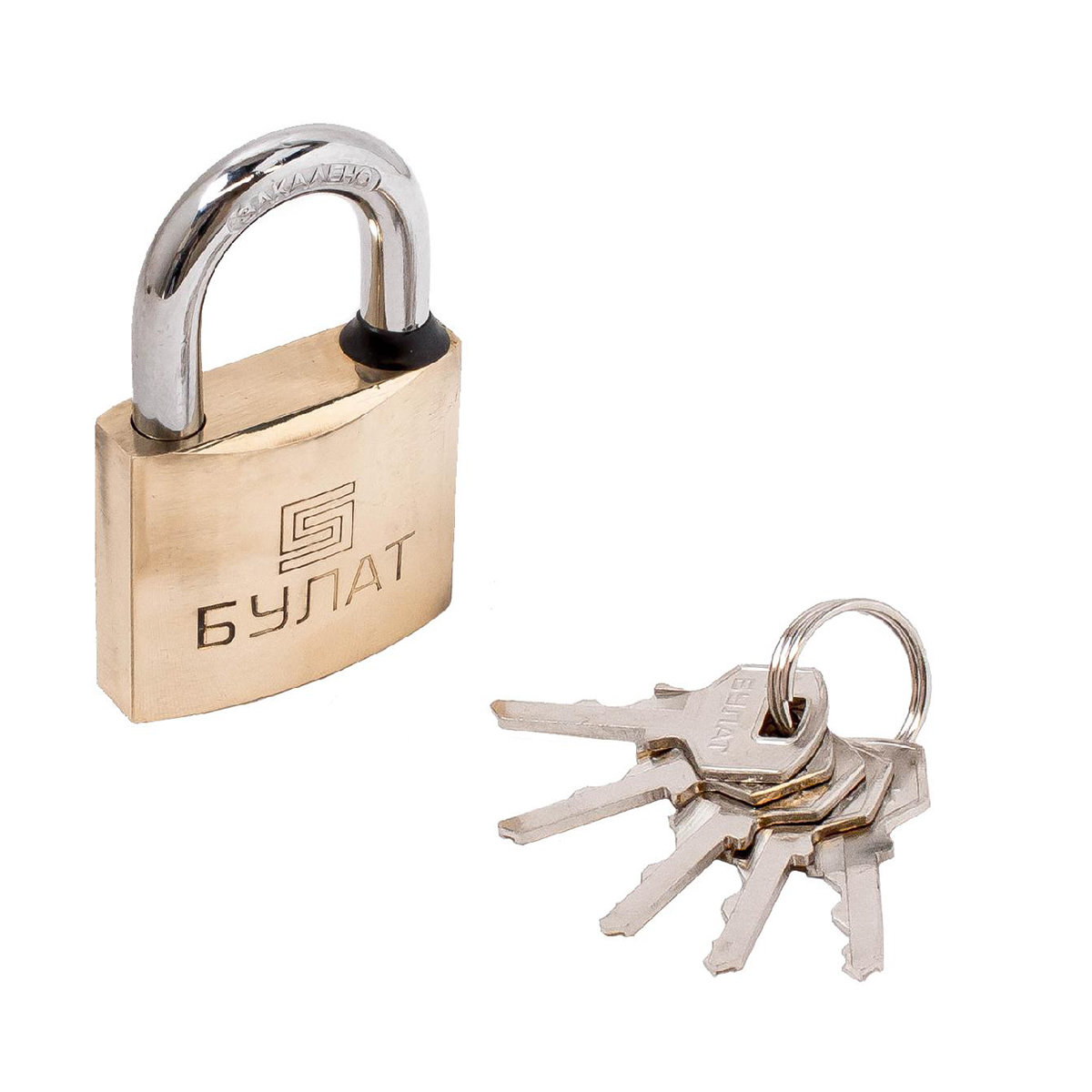 Замок навесной латунный вс 1150  8 мм (5 ключей) (1/6/36) "булат"