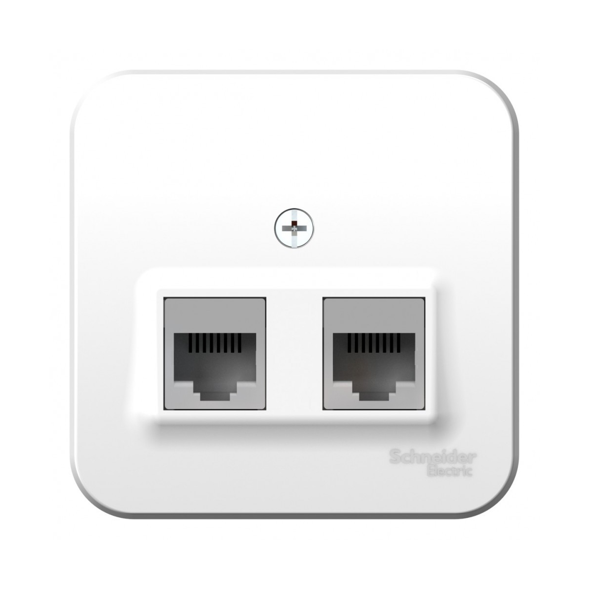 Розетка компьютерная открыт. уст. "blanca" 2-х местн. rj45, белый (1/12/72) "schneider"