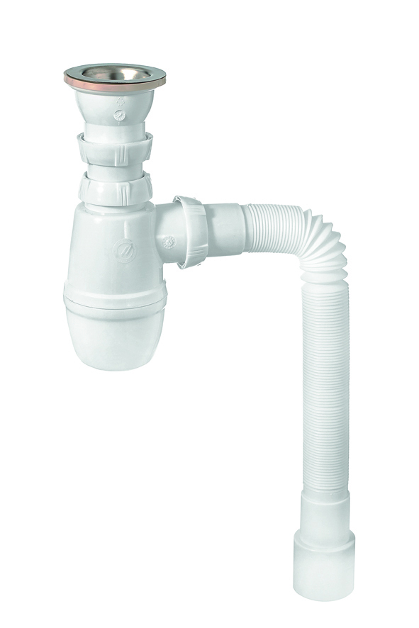 Сифон "минор" с выпуском 1 1/2" х 40 мм и гофротрубой (1/30) "wirquin"