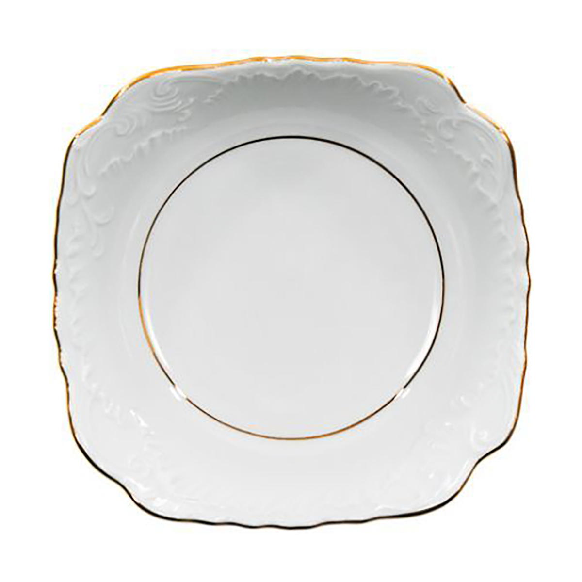 Салатник "rococo" золотая кайма 14*14 см (1/6/36) "cmielow" omdz21-рококо-12