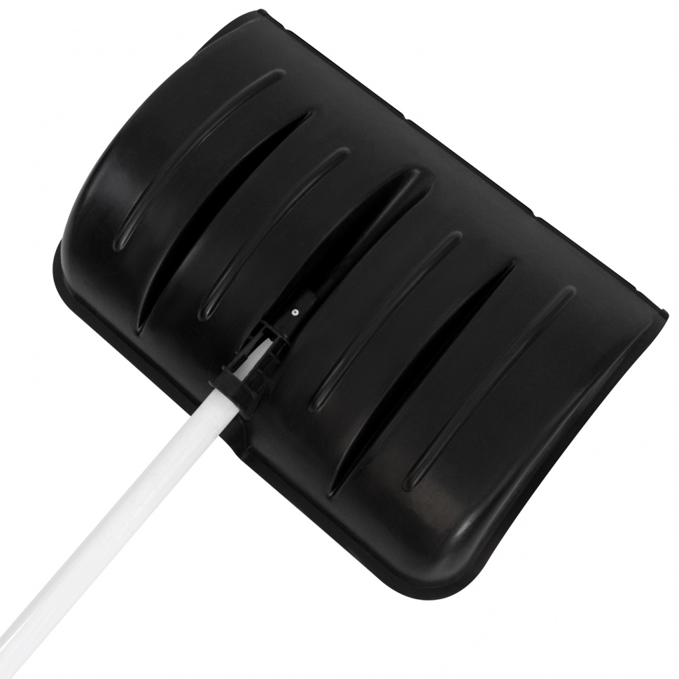 Лопата для уборки снега пластиковая, 530 х 375 х 1400 мм, алюминиевый черенок, Сибртех (61494)