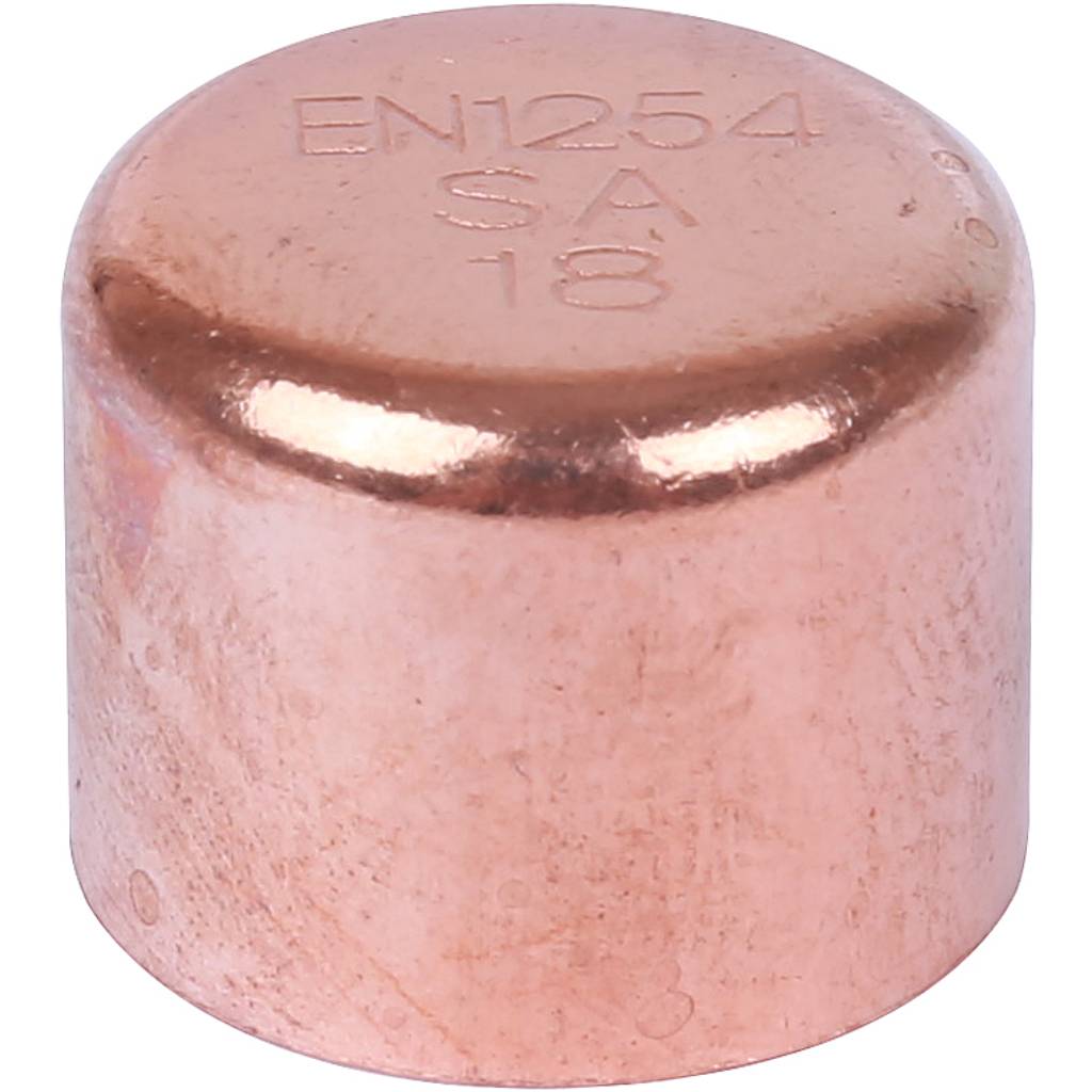 Медная заглушка 35 мм на трубу под пайку SANHA 1530135