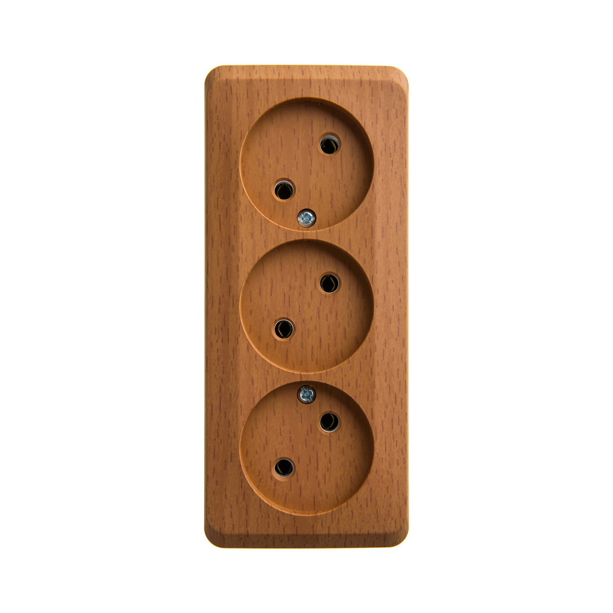 Розетка открыт. уст. "этюд" 3-х местн. 16а, бук (1/11/88) "schneider"