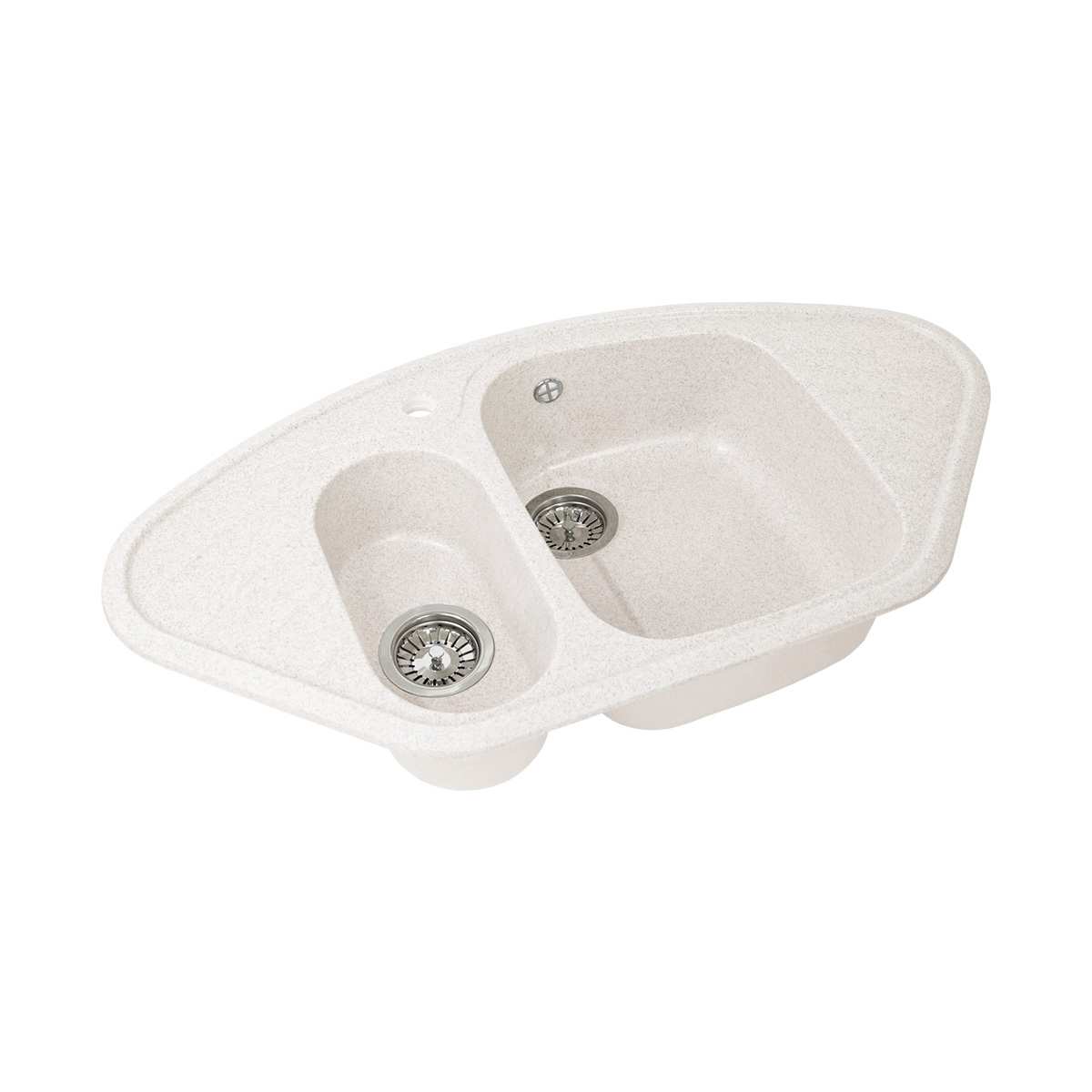 Мойка для кухни врезная искуств. камень gs-14-331 угловая двойная 945*495 мм белая "granstones"