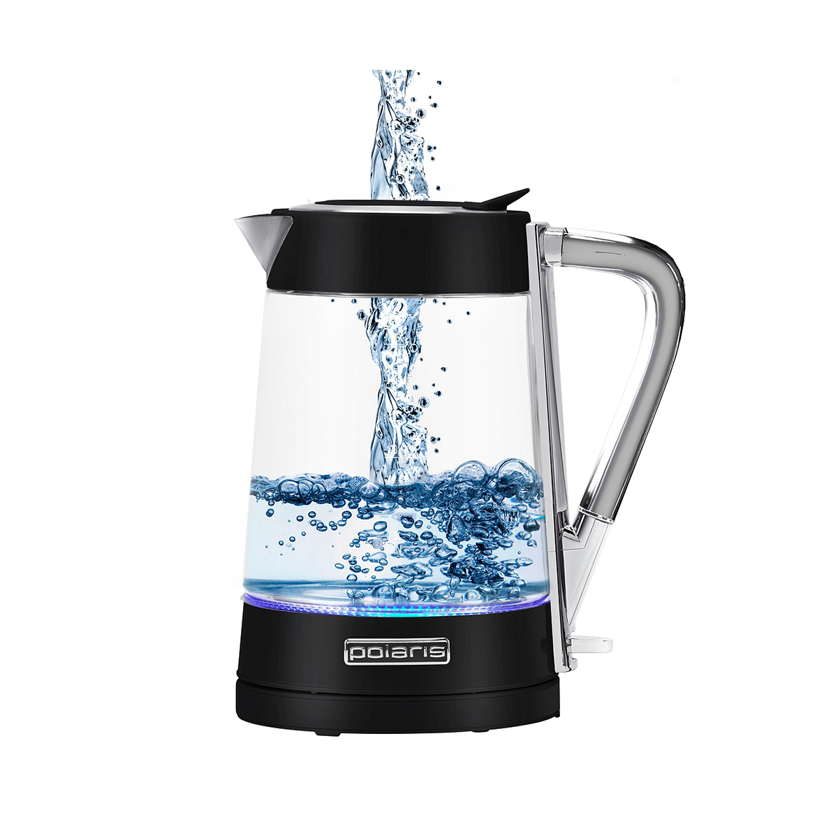 Чайник электр. pwk 1715 cgl "water way pro" 1,7 л стекло (черный) (1/4) "polaris"