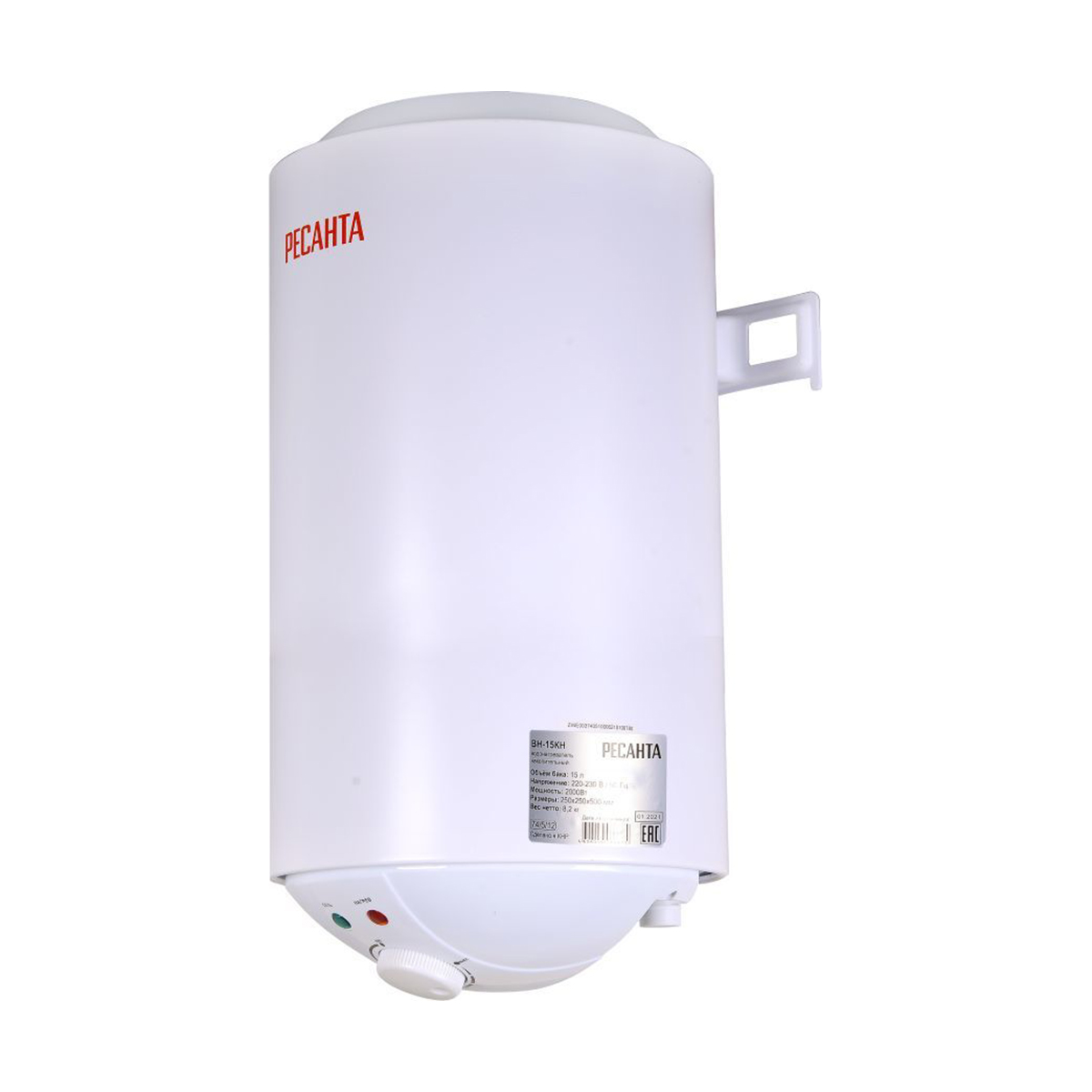 Водонагреватель накопительный вн-15кн 15 л, 2 квт (круглый) (1) "ресанта"
