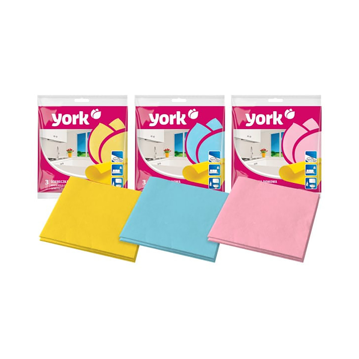 Салфетки универс. набор 3 шт. (вискоза) (1/54) ''york''