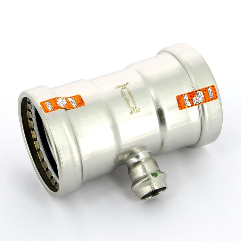 Тройник пресс 76x22x76 нержавеющая сталь Sanpress Inox VIEGA