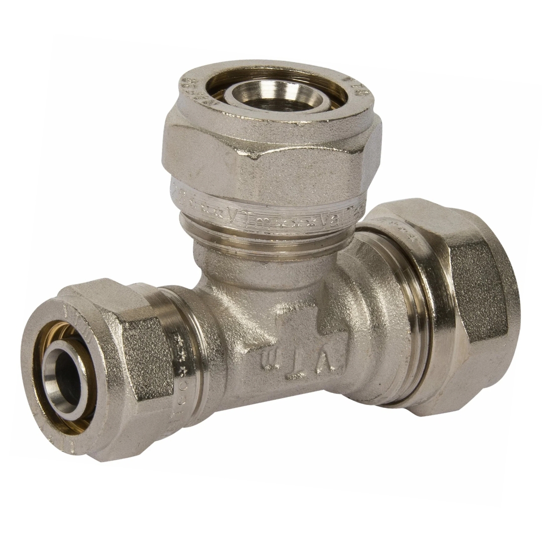 Тройник обжимной для металлополимерных труб 20 х 20 х 16 мм VALTEC