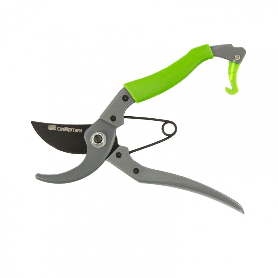 Секатор прямого реза, 200 мм, металлические рукоятки, верхняя в ПВХ - оболочке, Сибртех (60495)