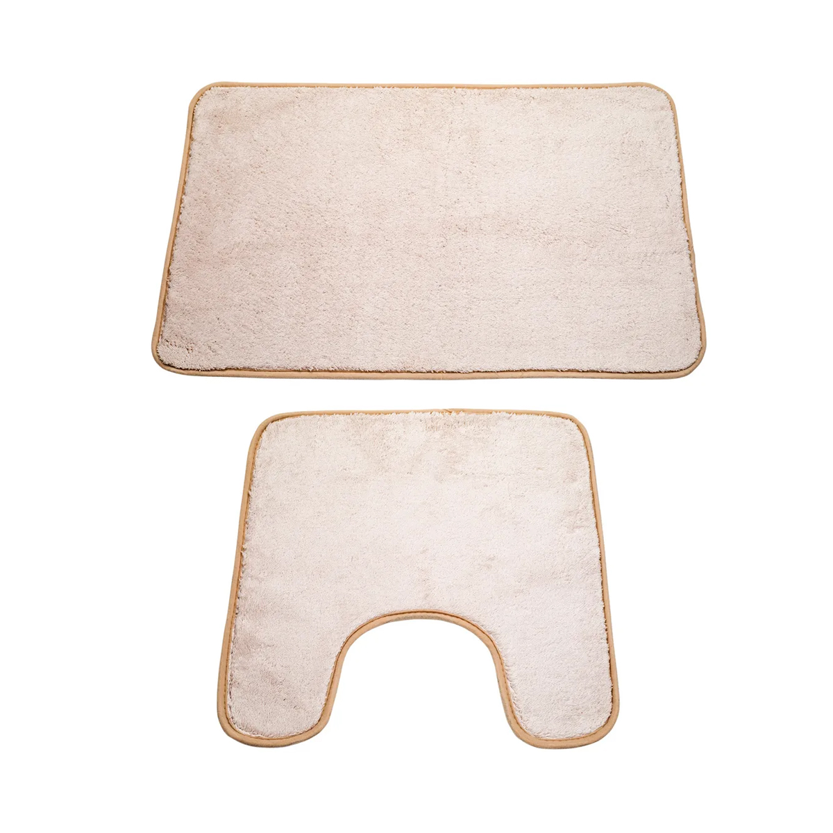 Набор ковриков для ванной "jersy" 45*70 + 45*45 см, полиэстер (бежев.) (1/30) "swensa" swm-1911bg-s