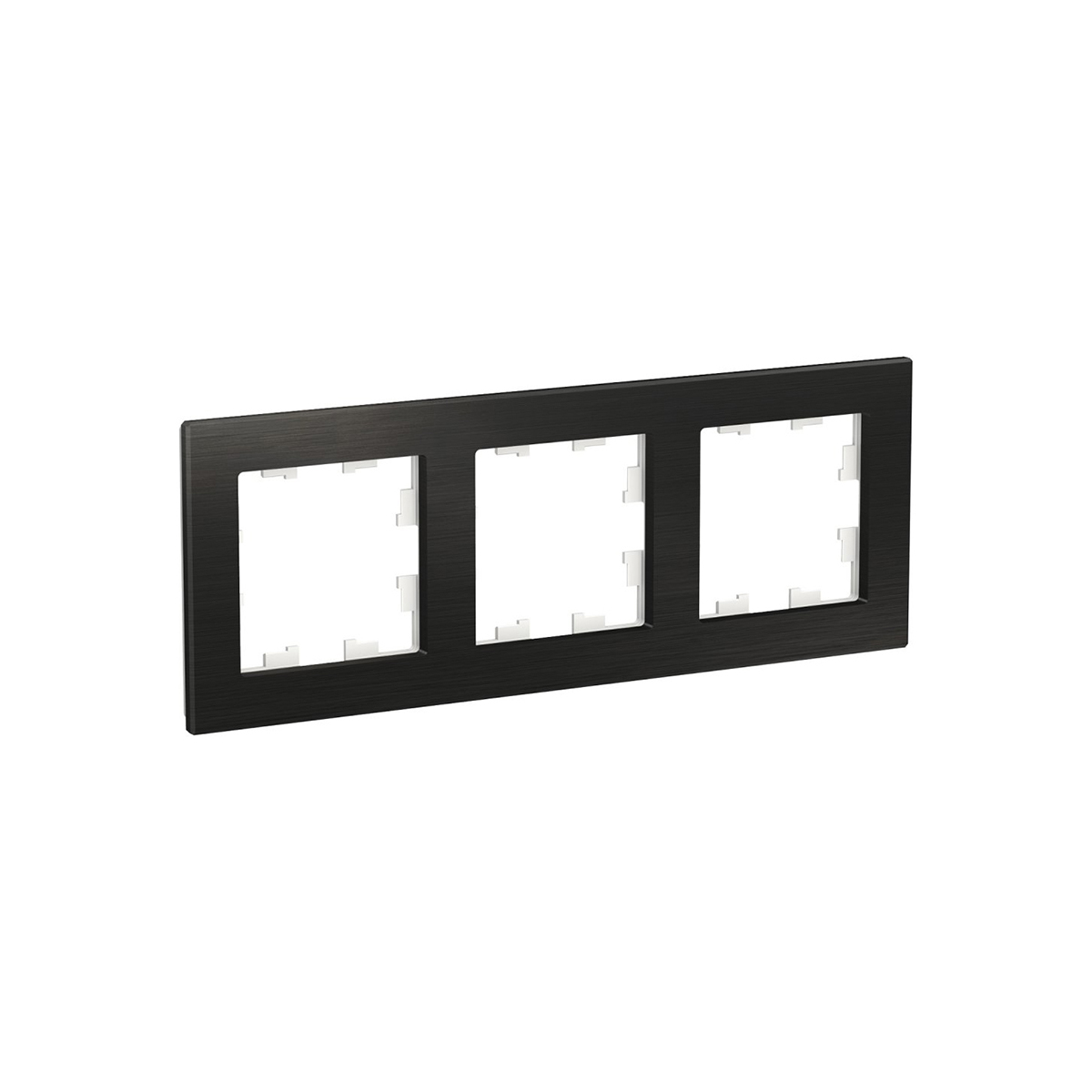 Рамка "atlasdesign nature" 3-х местн. универс., металл, оникс (1/6/12) "schneider"