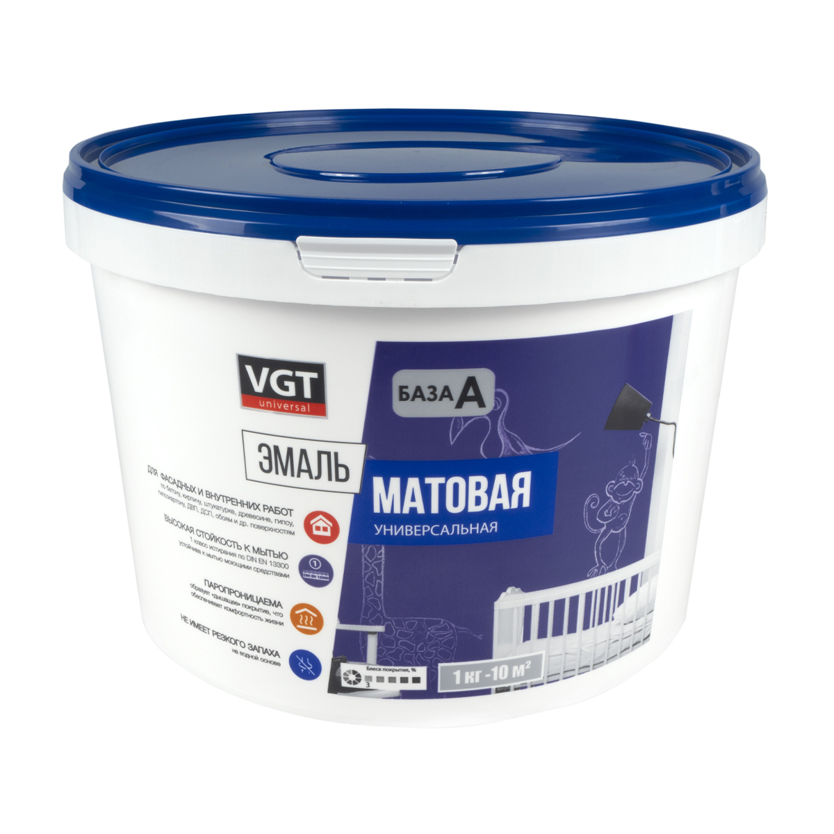 Эмаль вд-ак-1179  универсал.  матов. база а супербелая 15 кг (1) "вгт"