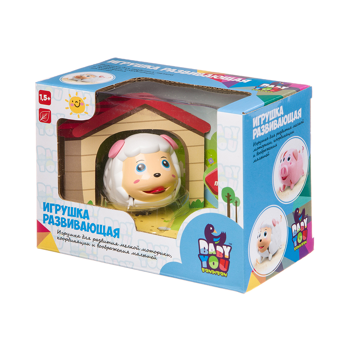 Игрушка развивающая "овечка с будкой" "bondibon" вв3220