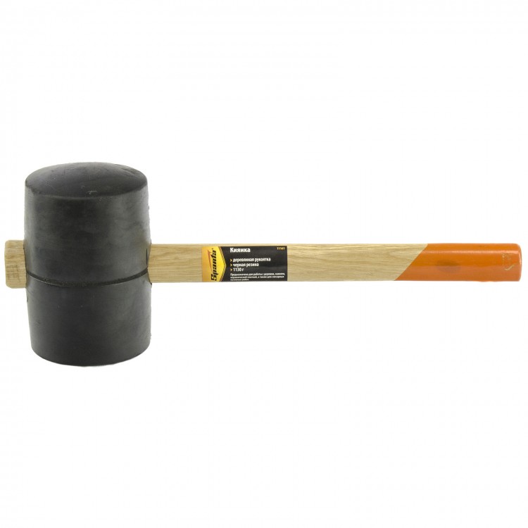 Киянка резиновая, 1130 г, черная резина, деревянная рукоятка Sparta (11161)