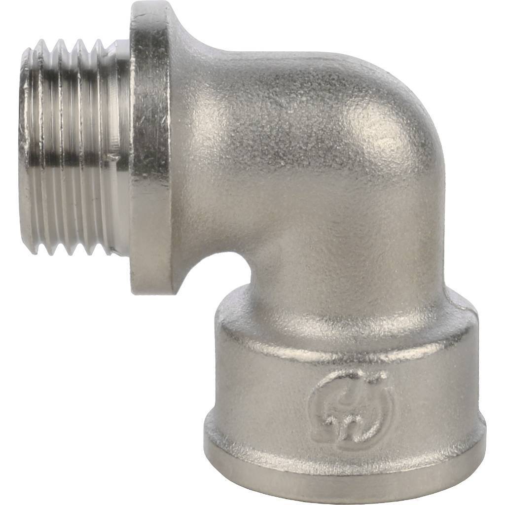 Угол резьбовой ВН с упором 1/2" никель STOUT