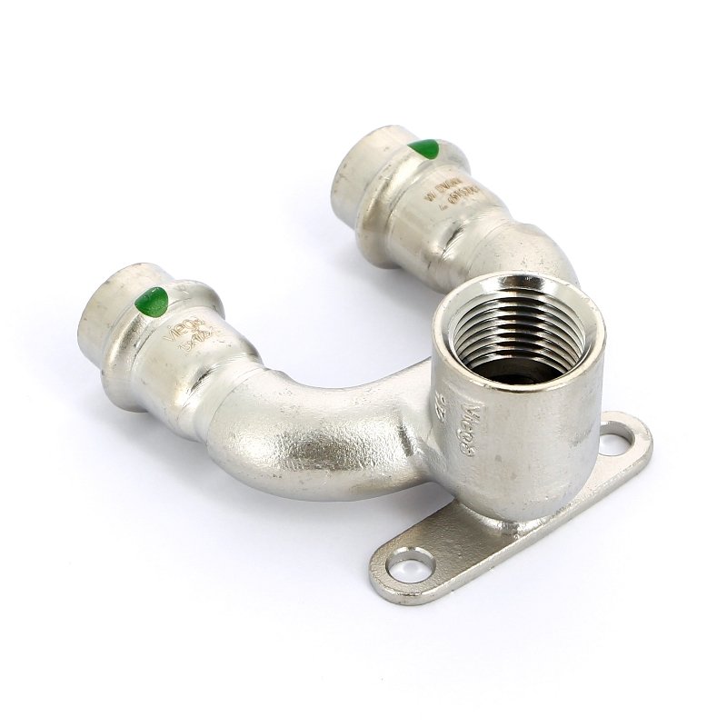 Водорозетка пресс проходная 15х1/2' нержавеющая сталь Sanpress Inox VIEGA