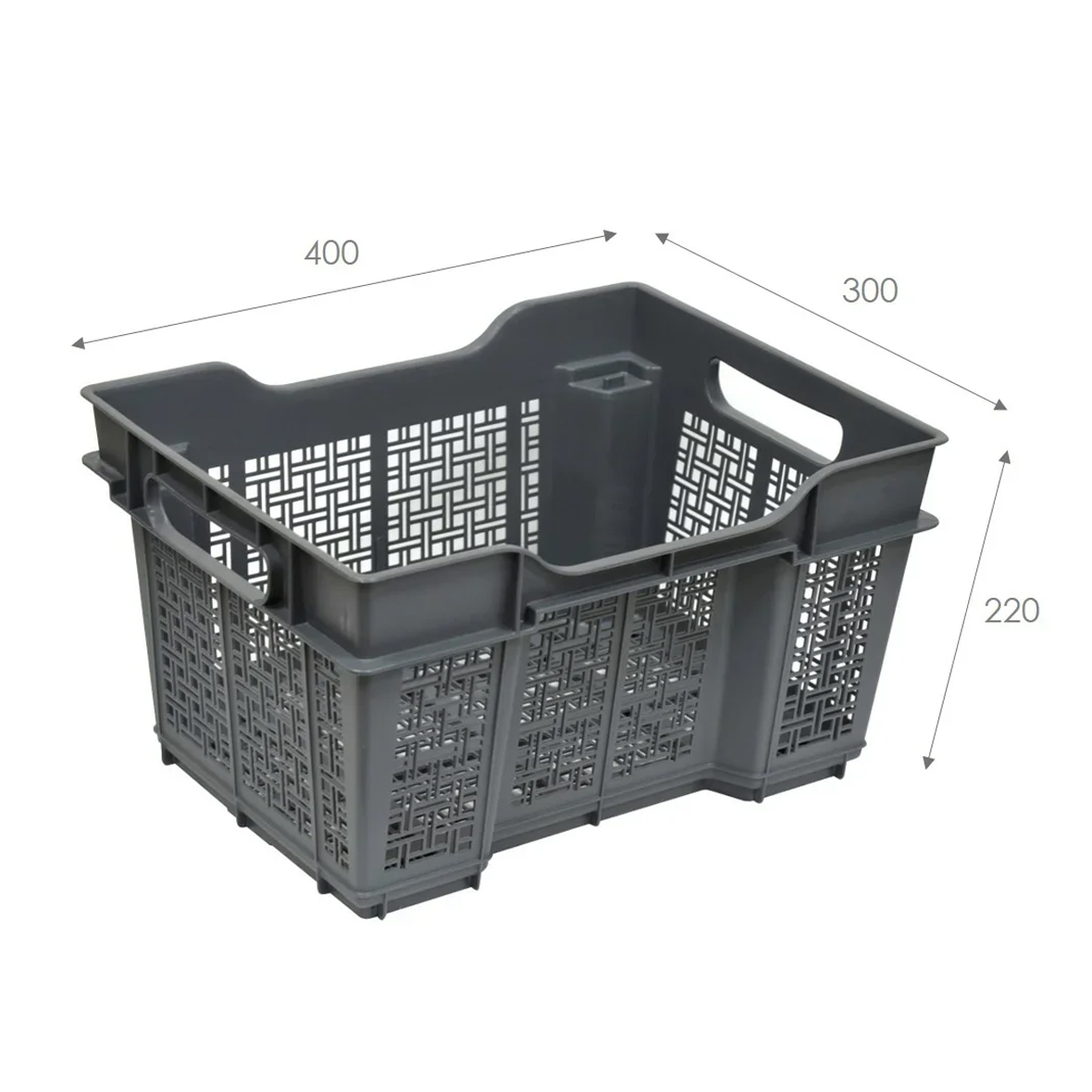 Ящик универсальный 400*300*220 мм  16 л (серый) (1/12) "виолет"
