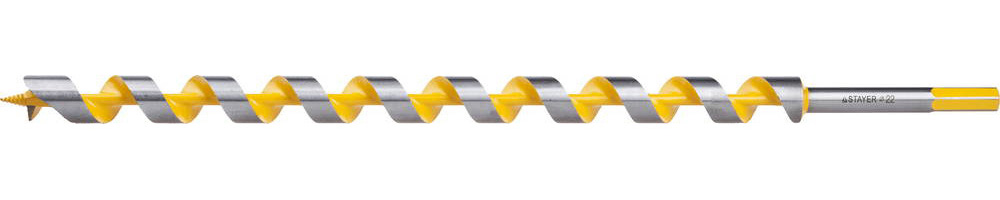 STAYER Spiral 22x450/360мм, сверло левиса по дереву, шестигранный хвостовик