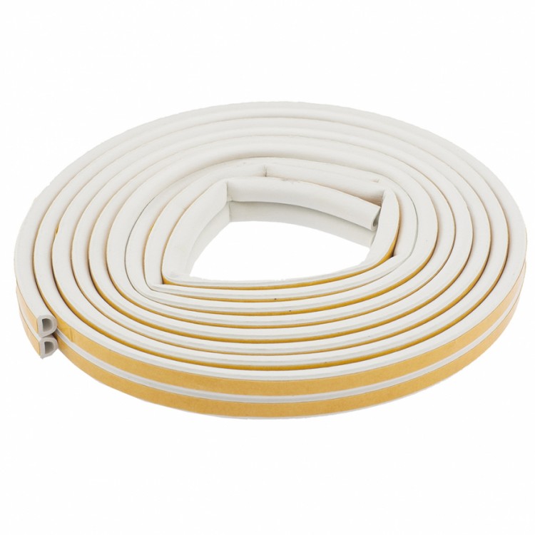 Уплотнитель, 12 м, профиль "D", белый Сибртех (93936)