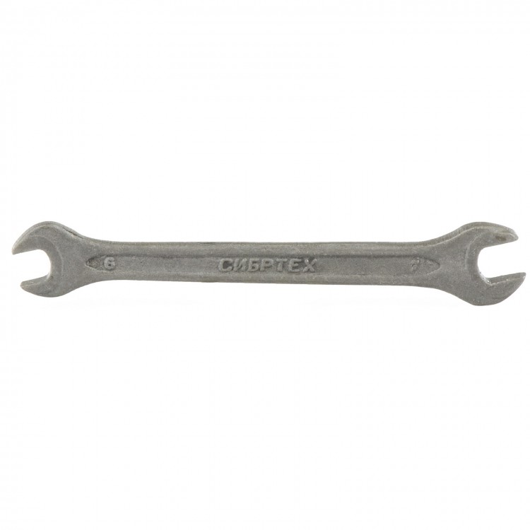 Ключ рожковый, 6 х 7 мм, CrV, фосфатированный, ГОСТ 2839 Сибртех (14320)