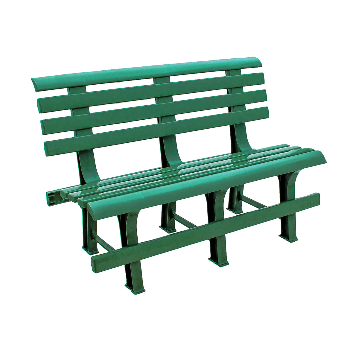 Скамейка со спинкой пласт. 120*53*80 см (темно-зеленый) (1/6) "стандарт пластик"