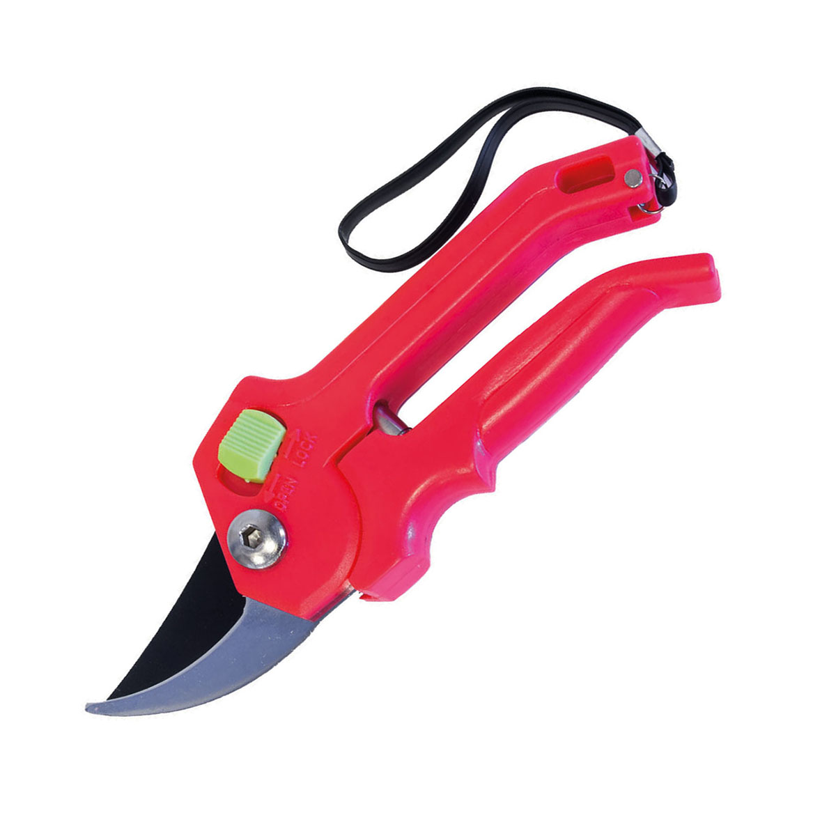 Секатор обводной 210 мм, пласт. рукоятки с ремешком (1/50) "feona" 133-0250