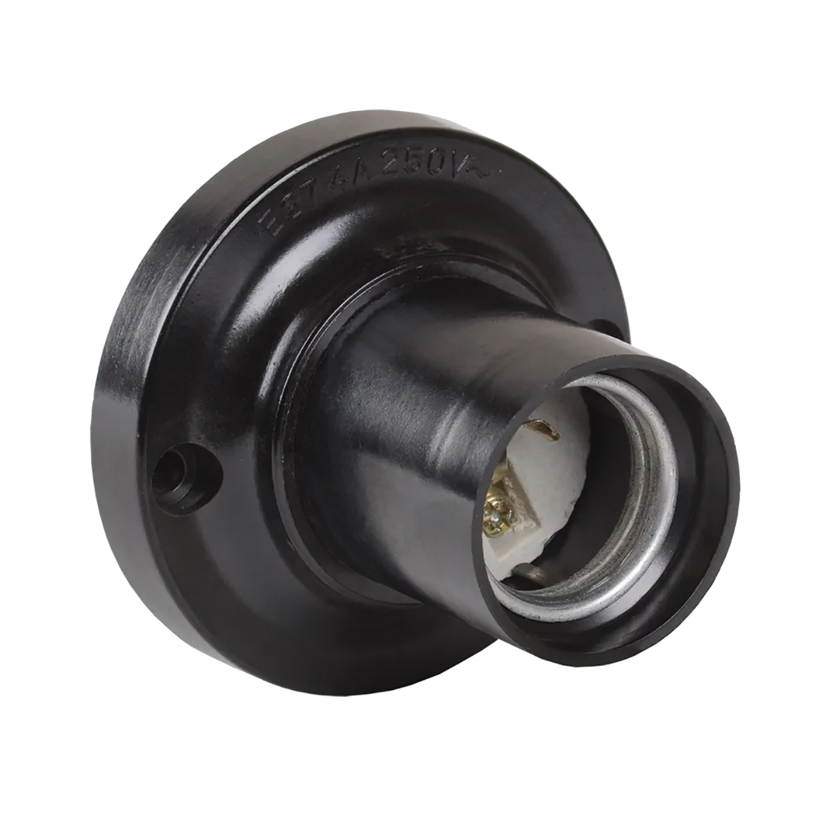 Патрон для лампы потолочный пкб27-04-к21 карболитовый е27 (черный) (1/50/200) "iek"