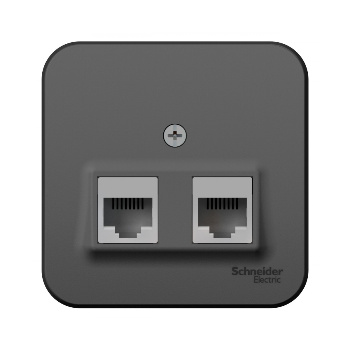 Розетка компьютерная открыт. уст. "blanca" 2-х местн. rj45, антрацит (1/12/24) "schneider"